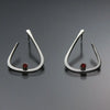 John Tzelepis Jewelry Sterling Silver or 14K Gold Garnet Earrings EAR040SMSSGR Handcrafted Artistic Artisan Designer Jewelry