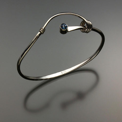 John Tzelepis Jewelry Sterling Silver London Blue Topaz Bracelet BRA540LTZ-3 Handcrafted Artistic Artisan Designer Jewelry