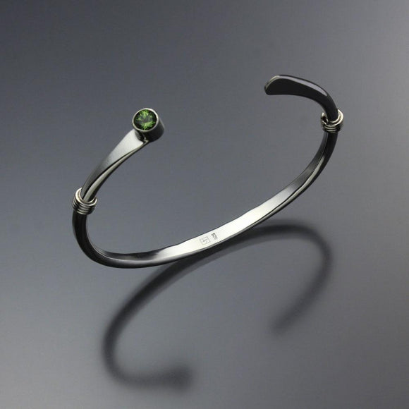 John Tzelepis Jewelry Sterling Silver Peridot Bracelet BRA021WPR-1 Handcrafted Artistic Artisan Designer Jewelry
