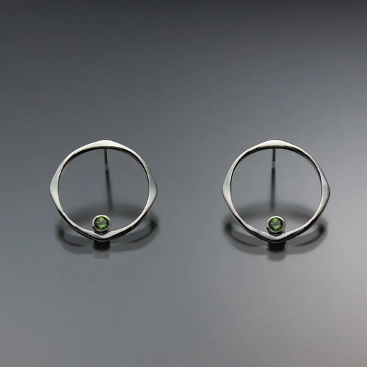 John Tzelepis Jewelry Sterling Silver or 14K Gold Peridot Earrings EAR070SMSSPR Handcrafted Artistic Artisan Designer Jewelry