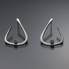 John Tzelepis Jewelry Sterling Silver or 14K GoldSwiss Blue Topaz Earrings EAR040SMSSTZ Handcrafted Artistic Artisan Designer Jewelry