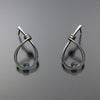 John Tzelepis Jewelry Sterling Silver Swiss Blue Topaz Earrings EAR190SMTZ-1 Handcrafted Artistic Artisan Designer Jewelry