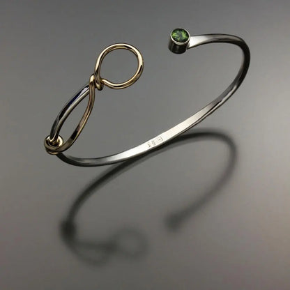Peridot Bracelet BRA521PR Sterling Silver and 14K Gold