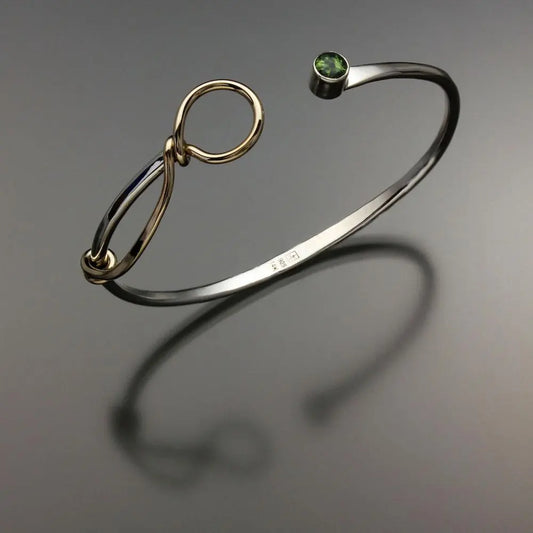 Peridot Bracelet BRA521PR Sterling Silver and 14K Gold