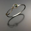 John Tzelepis Jewelry Sterling Silver and 14K Gold Peridot Bracelet BRA521PR-5 Handcrafted Artistic Artisan Designer Jewelry