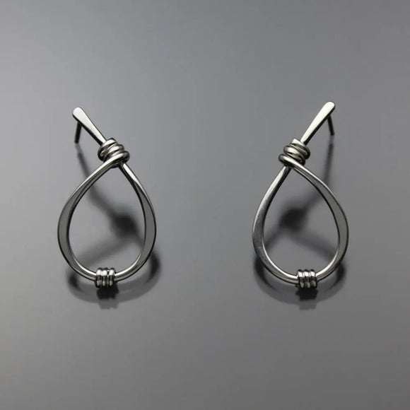 John Tzelepis Jewelry Sterling Silver Earrings EAR190SMSS-1 Handcrafted Artistic Artisan Designer Jewelry