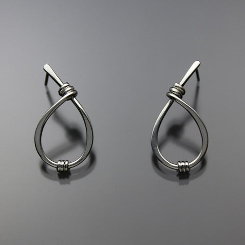 John Tzelepis Jewelry Sterling Silver Earrings EAR190SMSS-1 Handcrafted Artistic Artisan Designer Jewelry