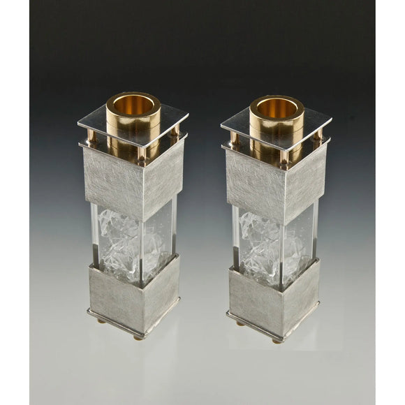 Joy Stember Metal Arts Studio Candle Holders 168 Wedding Shard, Artistic Artisan Designer Judaica