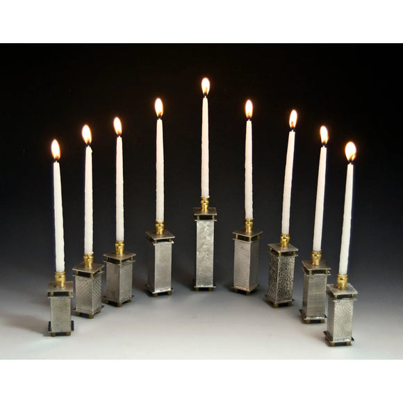 Joy Stember Metal Arts Studio Modular Menorah 119, Artistic Artisan Designer Judaica