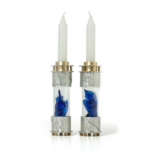 Joy Stember Metal Arts Studio Round Wedding Shard Candle Holders 184 Artistic Artisan Designer Judaica