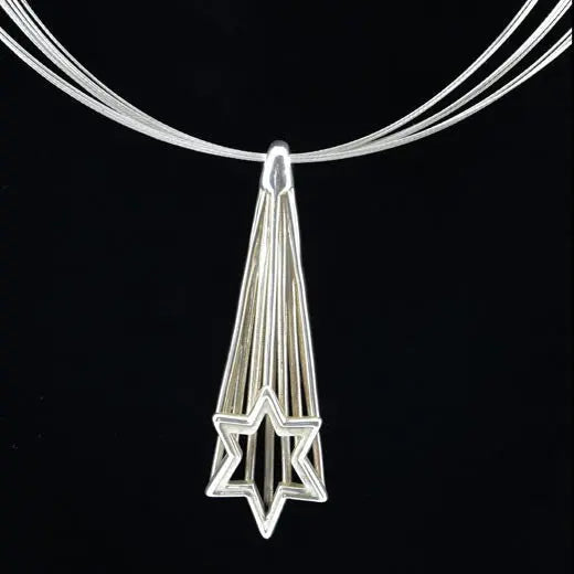 Joy Stember Metal Arts Studio Shooting Star Necklace 190 Artistic Artisan Designer Judaica