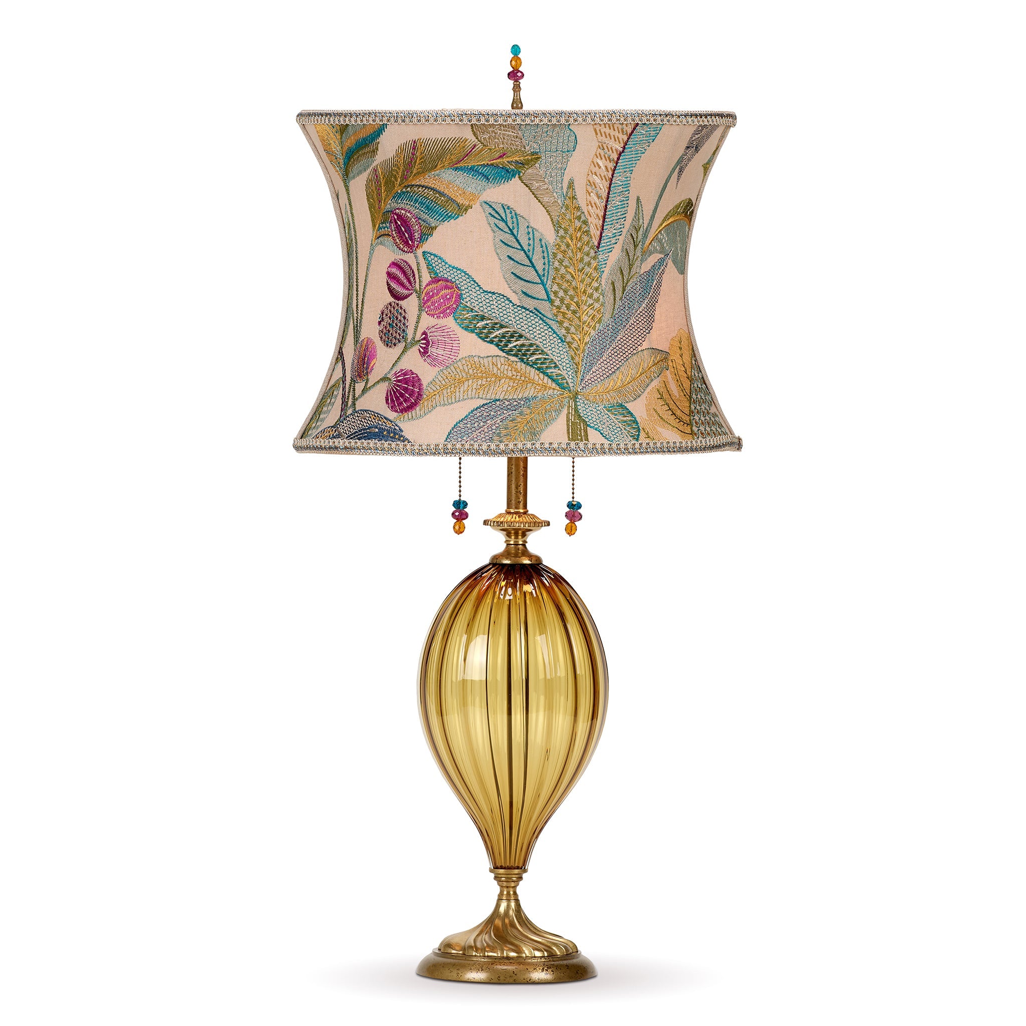 Teal glass floor lamp hot sale