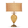 Kinzig Design Ashlee Table Lamp 214AF166 Colors Gold Beige Shade Caramel Blown Glass Base Artistic Artisan Designer Table Lamps