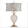 Kinzig Design Emilia Table Lamp 94AF163 Colors Cream and Sea Foam Green Blown Glass and Fabric Artistic Artisan Designer Table Lamps