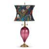 Kinzig Design Evie Table lamp 218I169 Colors Blue Purple Turquoise White and Orange Shade Purple Blown Blass Base Artisan Designer Table Lamps