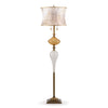 Kinzig Design Katz Floor Lamp F 185 I 133 Colors Gold and White Blown Glass Base with White on White Silk Shade Artistic Artisan Designer Floor Lamps