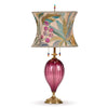 Kinzig Design Kelly Table lamp 225I173 Colors Teal Gold Purple Shade Purple Blown Glass Base Artisan Designer Table Lamps