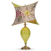 Marie Table Lamp 189Y159 Colors Green Blown Glass Base Pinks Green Beige Envelope Shaped Shade by Kinzig Design