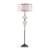 Kinzig Design Matt Floor Lamp F 183 As 154 Colors Clear and Silver Gray Blown Glass Base with White and Silver Silk Shade Artisan Designer Floor Lamps
