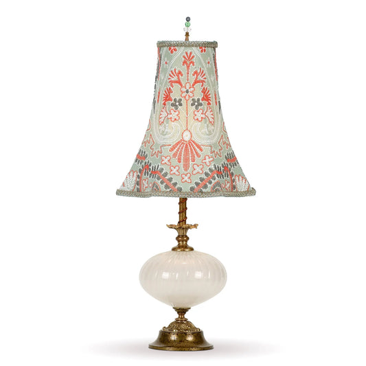 Kinzig Design Neva Table Lamp 234A171 Colors Green Orange Gray Shade White Blown Glass Base Artisan Designer Table Lamps