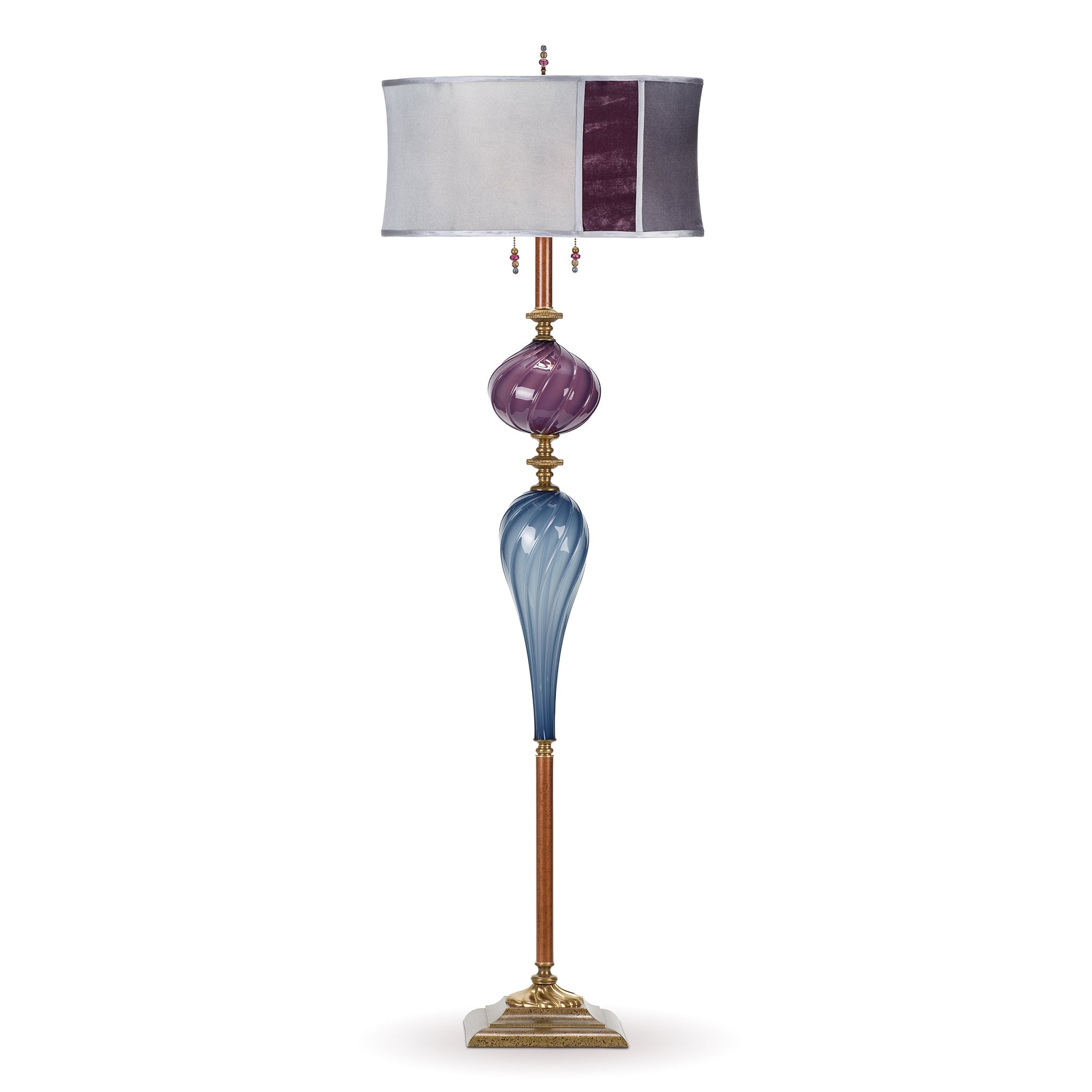 Kinzig Design Peter Floor Lamp Gray Blue Aubergine Velvet Shade Sweetheart Gallery LLC Contemporary Craft Gallery Fine American Craft Art Decor Handmade Home Personal Accessories