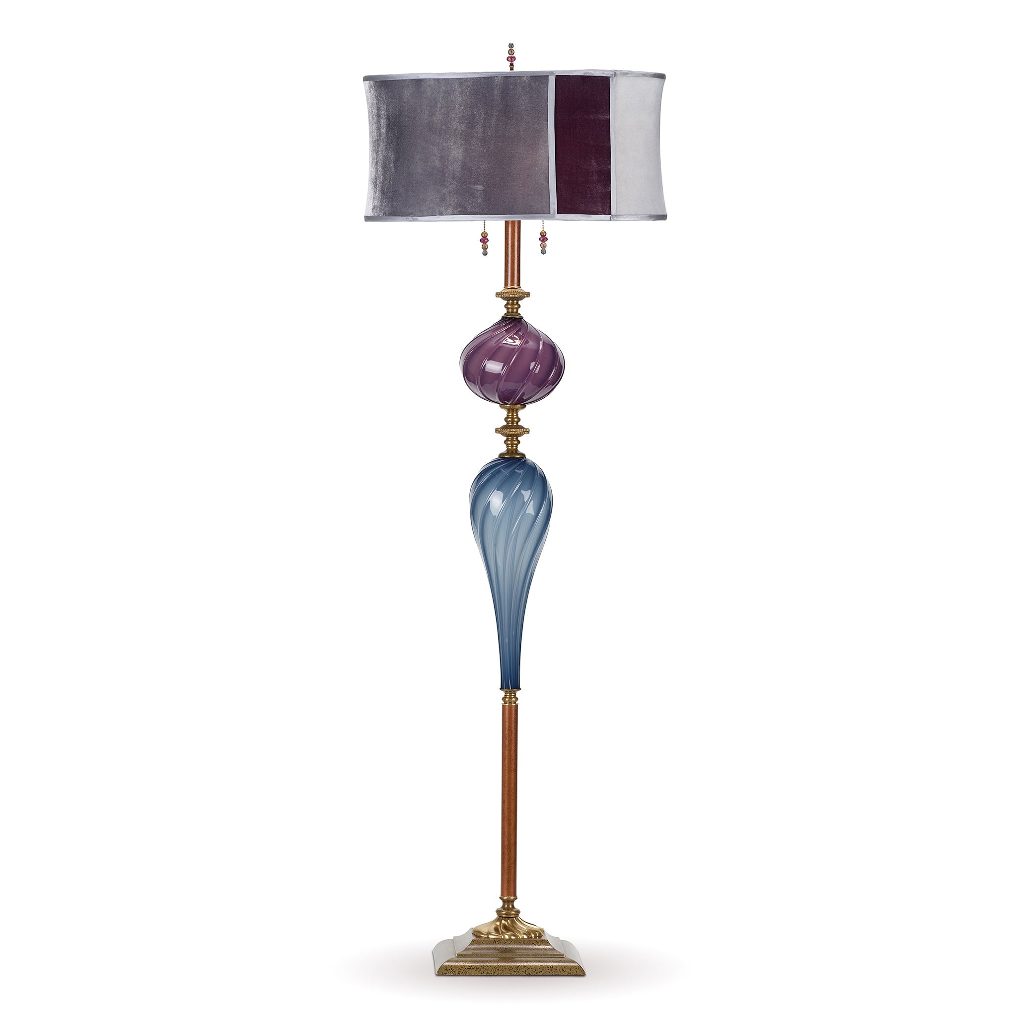 Kinzig Design Peter Floor Lamp Gray Blue Aubergine Velvet Shade Sweetheart Gallery LLC Contemporary Craft Gallery Fine American Craft Art Decor Handmade Home Personal Accessories