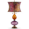 Kinzig Design Natasha Table Lamp 170 I 141 Purple and Copper Blown Glass Base with Magenta and Purple Shade Artistic Arisan Designer Table Lamps