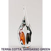 J. 12" H Terra Cotta and Sargasso Green Dancing Souls