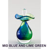 I. Mid Blue and Lime Green Perfume Bottle