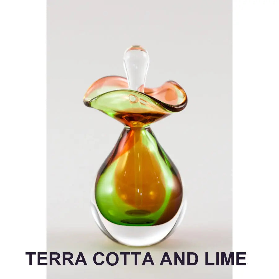 H. Terra Cotta and Lime Green Perfume Bottle