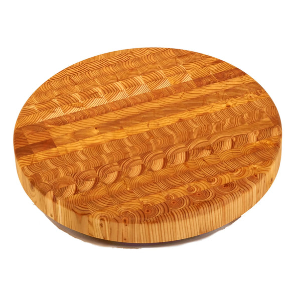 Larch Wood Round Cheese CHER Chefs Block CHB Cutting RD End Grain Board