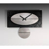 Leonie Lacouette Black and Steel Pendulum Wall Clock 16 in Painted Wood and Stainless Steel Artistic Artisan Designer Wall Clocks