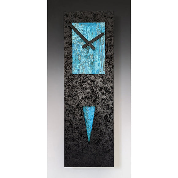 Black and Verdigris Spike Pendulum Wall Clock by Leonie Lacouette