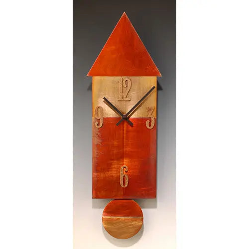 Leonie Lacouette Copper House Pendulum Clock, Artistic Artisan Designer Clocks