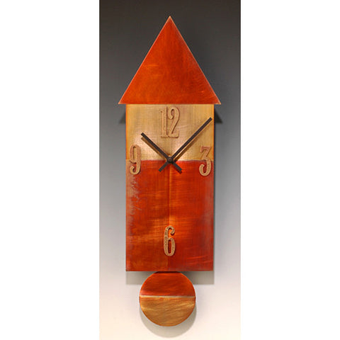 Leonie Lacouette Copper House Pendulum Clock, Artistic Artisan Designer Clocks