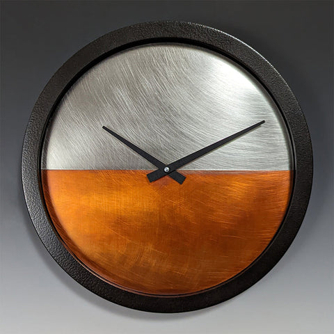 Leonie Lacouette Nate Steel and Copper Wall Clock Artisan Designer Wall Clocks