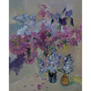 Lila Bacon Floral Painting on Canvas Spring Flowers c-lb131