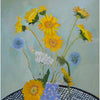 Lila Bacon Floral Painting on Canvas Thistles Sunflowers and More 2019 30x30 c-lb319