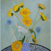 Lila Bacon Floral Painting on Canvas Thistles Sunflowers and More 2019 30x30 c-lb319