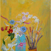 Lila Bacon Floral Painting on Canvas Yellow 2019 24x24 c-lb316