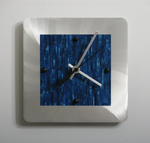 Brushed Aluminum Clock A66 by Linda Lamore