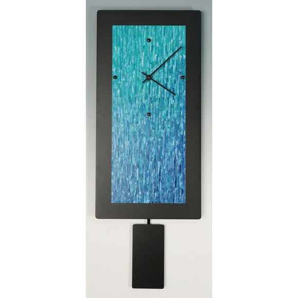 Linda Lamore Pendulum Clocks, B820P, B1020P, B1224P Teal Ocean Blend, Artistic Artisan Designer Pendulum Clocks