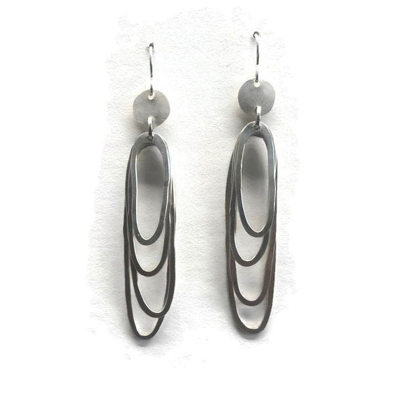 Long Hammered Sterling Silver Earrings E188 by Joanna Craft Jewelry Design
