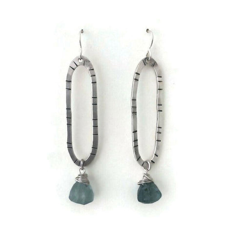 Long Sterling and Gemstone Earrings E253 by Joanna Craft Jewelry Design Artistic Artisan Designer Jewelry