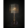 Luna Bella Abelie Table Lamp with Brass and Crystal Glass Base and Intricate Brass Filigree Shade Artistic Artisan Designer Table Lamps