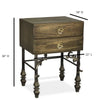 Luna Bella Ambrosia Nightstand in Solid Pine Wrought Iron and Decorative Leaf Dimensions