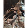 Luna Bella Aria Floor Lamp in Pewter with Iron Leaves and Smoked Glass Crystals Artistic Artisan Designer Floor Lamps detail