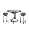 Luna Bella Asti Bar Table  in Iron Leaded Crystal Details Glass Top Artistic Artisan Designer Tables