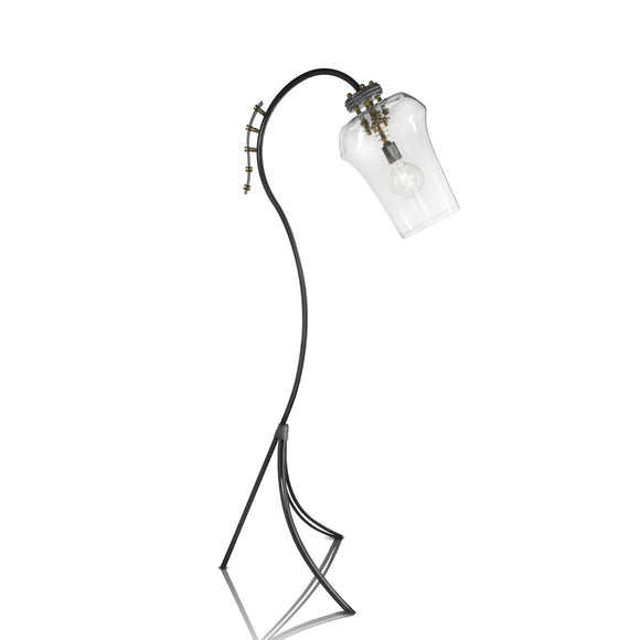 Luna Bella Berlin Floor Lamp with Glass Shade and Iron Base Artistic Artisan Designer Floor Lamps