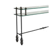 Luna Bella Ernst Console Table Hand Forged Steel with Iron Details Two Glass Shelves Artistic Artisan Designer Console Tables